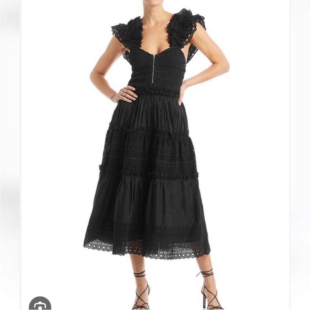 Sea Black Tiered Backless Dress